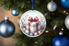 Gift Round Christmas Ornament Sublimation PNG Product Image 1