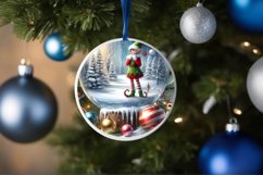 3D Winter Scene with Elf Ornament Sublimation PNG Product Image 4