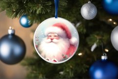 Santa Round Christmas Ornament Sublimation PNG Product Image 4