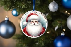 Santa Round Christmas Ornament Sublimation PNG Product Image 4