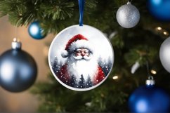 Santa Round Christmas Ornament Sublimation PNG Product Image 4