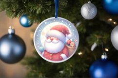 Santa Round Ornament Sublimation PNG Product Image 4