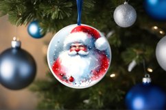Santa Round Christmas Ornament Sublimation PNG Product Image 4
