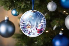 Santa Round Ornament Sublimation PNG Product Image 4