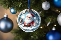 Santa Round Ornament Sublimation PNG Product Image 1