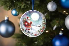 Santa Round Christmas Ornament Sublimation PNG Product Image 4