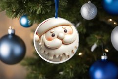 3D Martzipan Santa Round Ornament Sublimation PNG Product Image 4