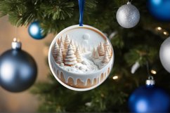 Winter Scene 3D Martzipan Round Ornament Sublimation PNG Product Image 1