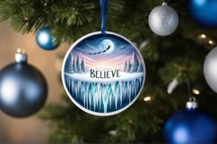 3D Winter Scene with Believe Ornament Sublimation PNG Product Image 4