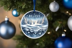 3D Winter Scene with Believe Ornament Sublimation PNG Product Image 4