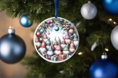 Winter Gnomes Pastel Round Christmass Ornament Sublimation Product Image 4