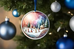 Nativity Winter Christmas Ball Scene Sublimation PNG Product Image 1