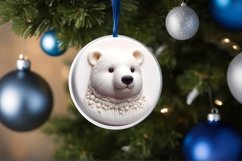 Polar Bear 3D Martzipan Round Ornament Sublimation PNG Product Image 4
