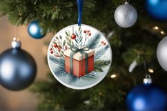 Gift Round Christmass Ornament Sublimation PNG Product Image 4