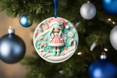 Santa's Girl Type Treatment Ornament Product Image 4