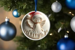Christmas Fairy Ornament Sublimation PNG Product Image 1
