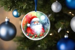 Watercolor Santa Ornament Sublimation PNG Product Image 1