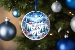 Winter Scene Believe in Santa Ornament Sublimation PNG Product Image 4