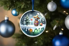 Winter Christmas Ball Scene Mexican Person Sublimation PNG Product Image 1