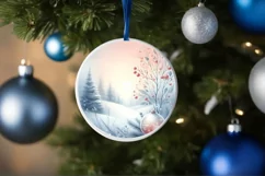 Winter Christmas Ball Scene Sublimation PNG Product Image 4