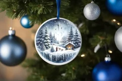 Nativity Winter Christmas Ball Scene Sublimation PNG Product Image 4
