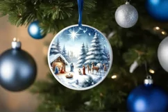 Nativity Winter Christmas Ball Scene Sublimation PNG Product Image 4