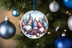 Winter Gnomes Round Ornament Sublimation PNG Product Image 1
