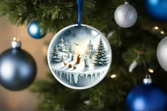 Nativity Winter Christmas Ball Scene Sublimation PNG Product Image 4