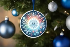 Colorful Pastel Snowflake Ornament Sublimation PNG Product Image 4