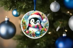 Watercolor Penguin Ornament Sublimation PNG Product Image 4