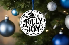 3D Winter Scene with Jolly Joy Ornament Sublimation PNG Product Image 4