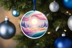 Pastell Molten Candy Winter Scene Round Ornament Sublimation Product Image 4