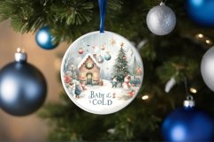 Pastel Watercolor Christmass Scene with Large Text: Baby Product Image 4