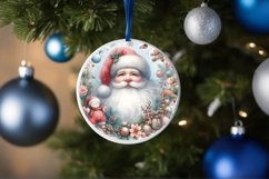 Pastel Watercolor Santa Ornament Sublimation PNG Product Image 4