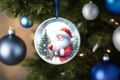 Santa Round Ornament Sublimation PNG Product Image 4