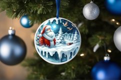 3D Winter Scene with Santa Ornament Sublimation PNG Product Image 4