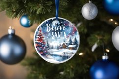 Watercolor Snowflake Round Christmas Ornament Sublimation Product Image 4