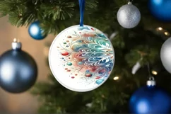 Colorful Pastel Snowflake Ornament Sublimation PNG Product Image 4