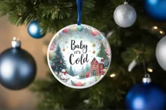 a simple christmass scene baby it's cold outside round Product Image 4