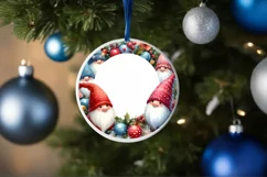 Gnomes Christmas Ornament Sublimation PNG Product Image 4