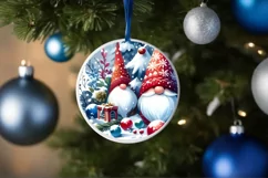 Gnomes Christmas Ornament Sublimation PNG Product Image 4