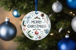 Merry Christmas Round Ornament Sublimation PNG Product Image 4