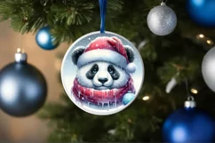 Colorful Panda Christmas Sublimation Clipart Product Image 4