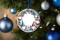 a simple winter gnomes round ornament png Product Image 4