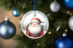 Detailed Winter Santa Round Image PNG Product Image 1