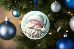 Santa Martzipan Round Ornament Sublimation PNG Product Image 4