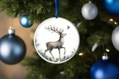 Christmas Pastel Reindeer Round Image PNG Product Image 4