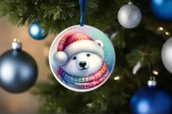 Colorful Polar Bear Christmas Sublimation Clipart Product Image 4