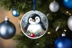 Penguin Christmas Ornament Sublimation PNG Product Image 4