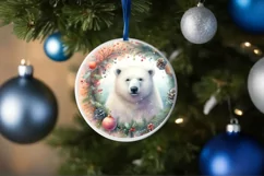 polar bear round ornament sublimation png Product Image 4
